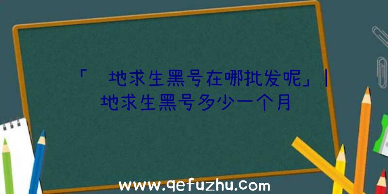 「绝地求生黑号在哪批发呢」|绝地求生黑号多少一个月